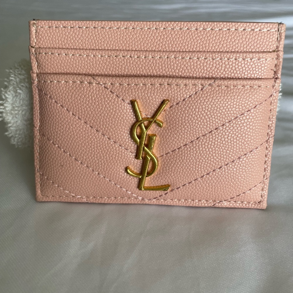 Reposhing my YSL Yves Saint Laurent Pink/Gold Card Holder/Wallet.
